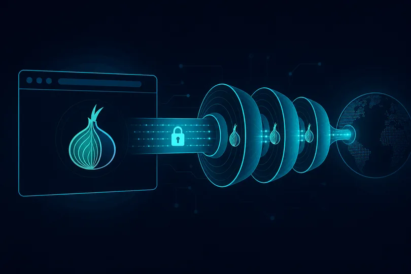 Onion routing layers with encrypted browser tunnel
