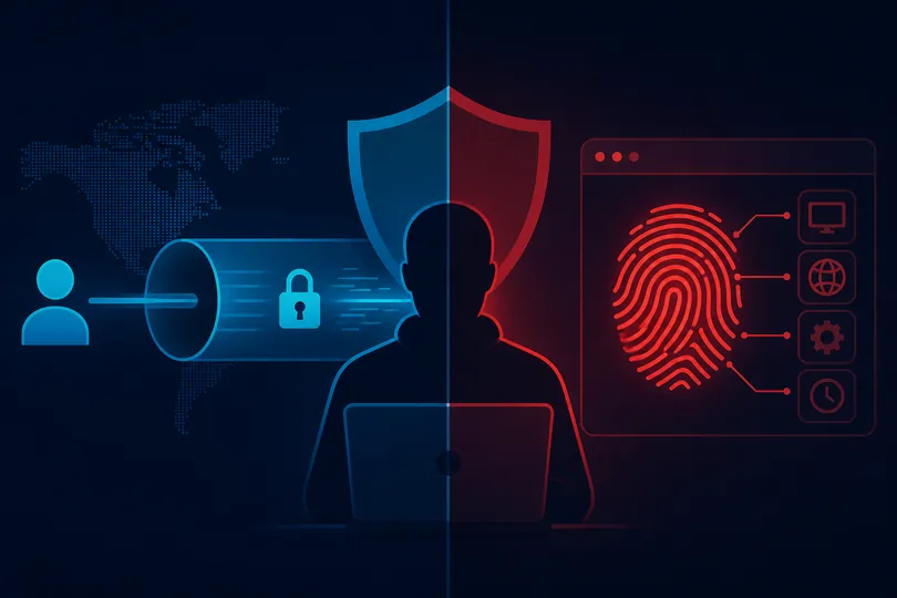 VPN masking IP while browser fingerprint remains visible